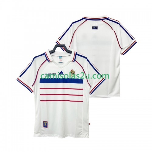 Camisolas de futebol França Retro Equipamento Alternativa 1998 Manga Curta Camisolas de futebol França Retro Equipamento Alternativa 1998 Manga Curta